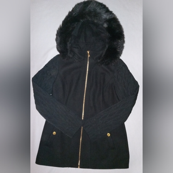 Anne Klein Jackets & Blazers - Anne Klein wool blend coat with zip off hood. Size S. EXCELLENT CONDITION!